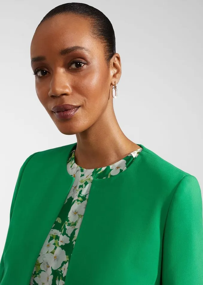 Women HOBBS Coats and Jackets Elize Crepe Jacket Cilantro Green