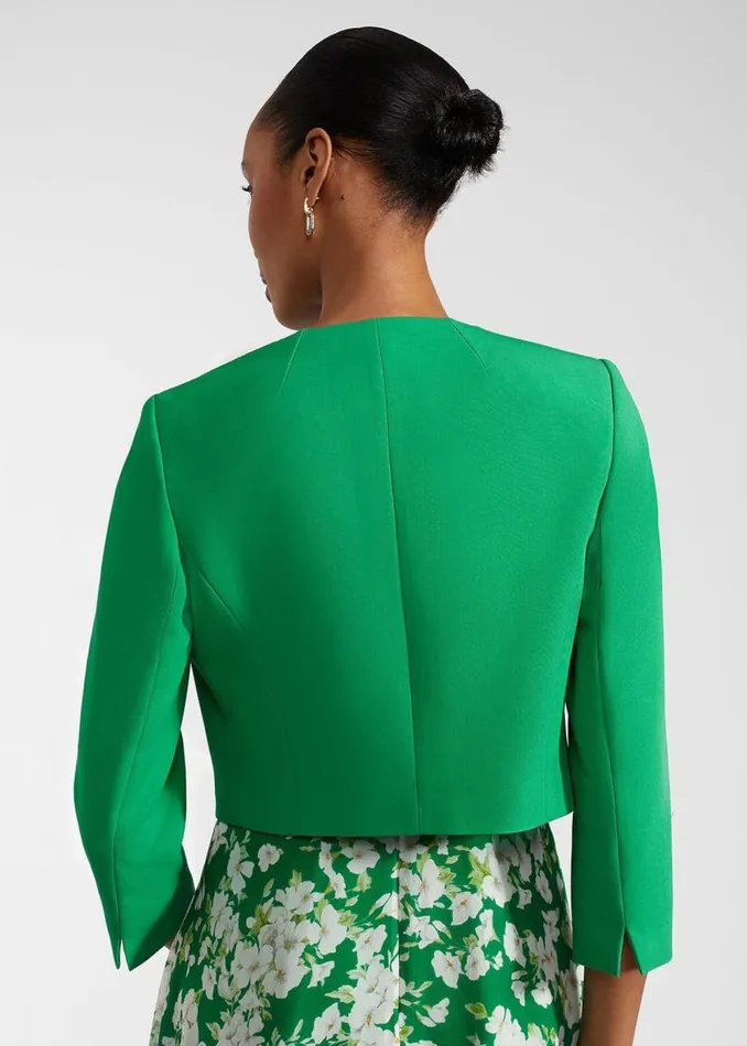 Women HOBBS Coats and Jackets Elize Crepe Jacket Cilantro Green