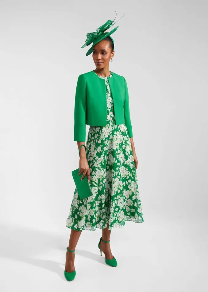Women HOBBS Coats and Jackets Elize Crepe Jacket Cilantro Green