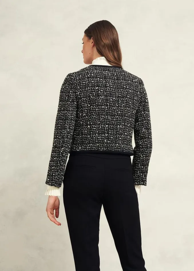 Women HOBBS Coats and Jackets Emilia Tweed Jacket Black Ivory