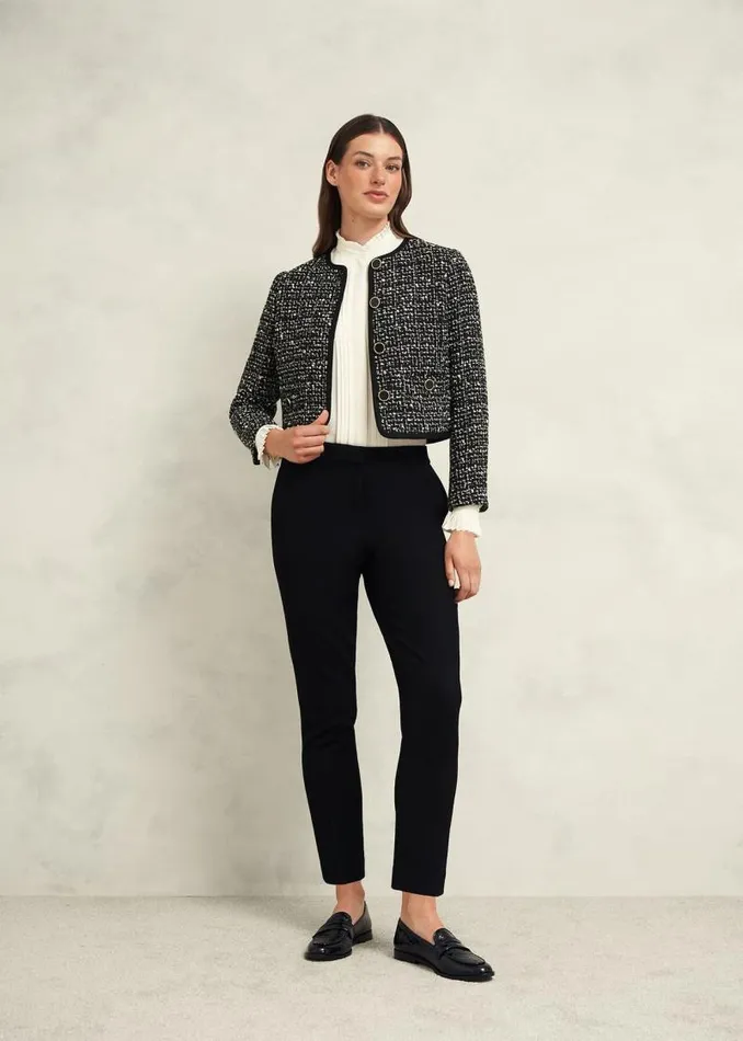 Women HOBBS Coats and Jackets Emilia Tweed Jacket Black Ivory