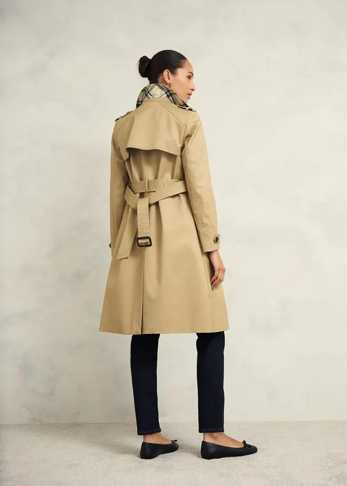 Women HOBBS Coats and Jackets Hallie Shower Resistant Trench Coat Fawn Beige