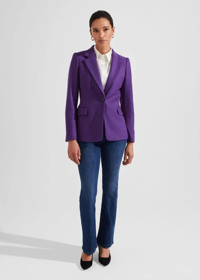 Women HOBBS Coats and Jackets Jess Wool Jacket Indigo Purple