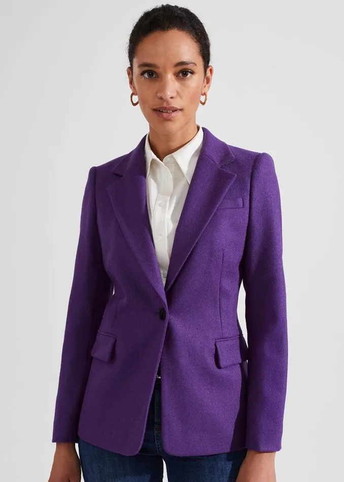 Women HOBBS Coats and Jackets Jess Wool Jacket Indigo Purple