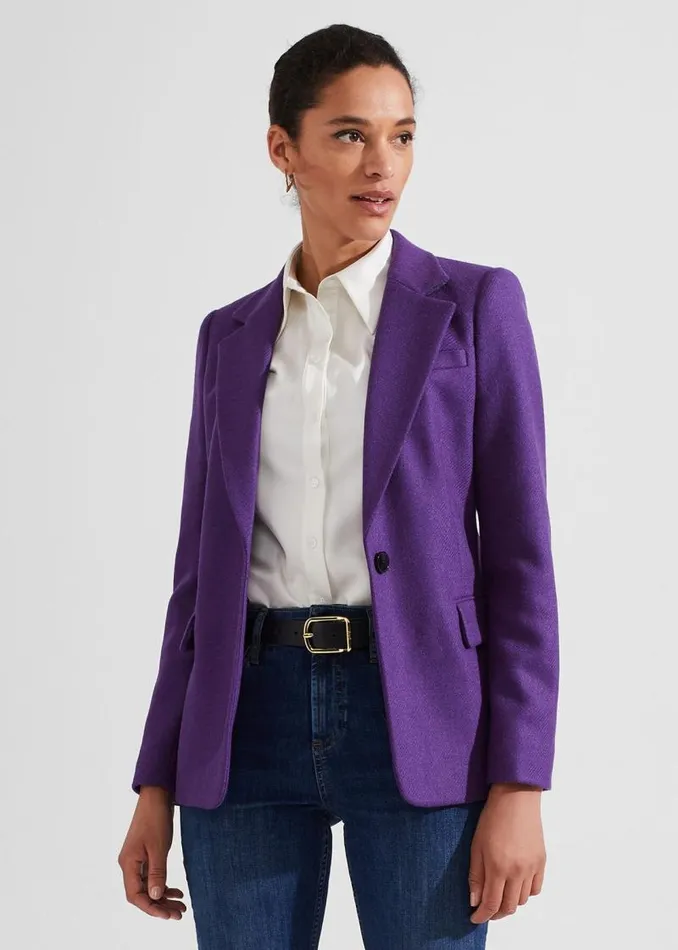 Women HOBBS Coats and Jackets Jess Wool Jacket Indigo Purple