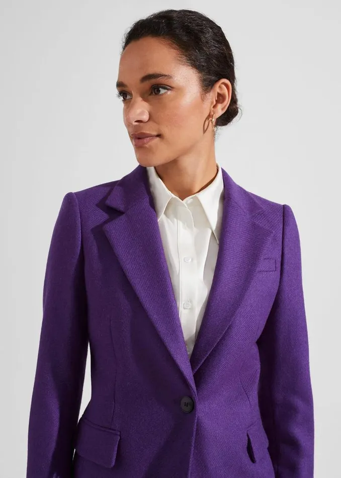 Women HOBBS Coats and Jackets Jess Wool Jacket Indigo Purple