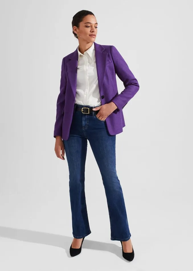 Women HOBBS Coats and Jackets Jess Wool Jacket Indigo Purple