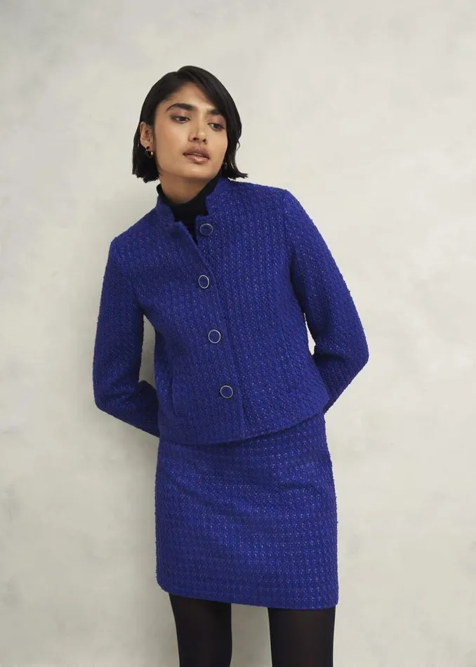 Women HOBBS Coats and Jackets Khloe Jacket With Wool Cobalt