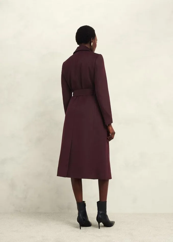 Women HOBBS Coats and Jackets Livia Wool Coat Malbec Purple