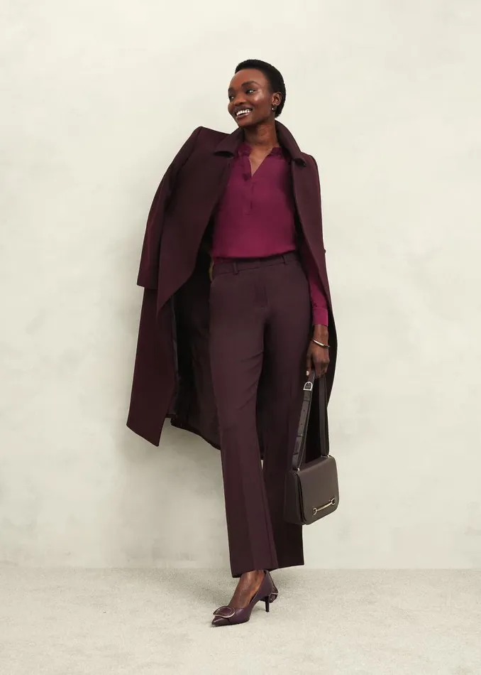 Women HOBBS Coats and Jackets Livia Wool Coat Malbec Purple