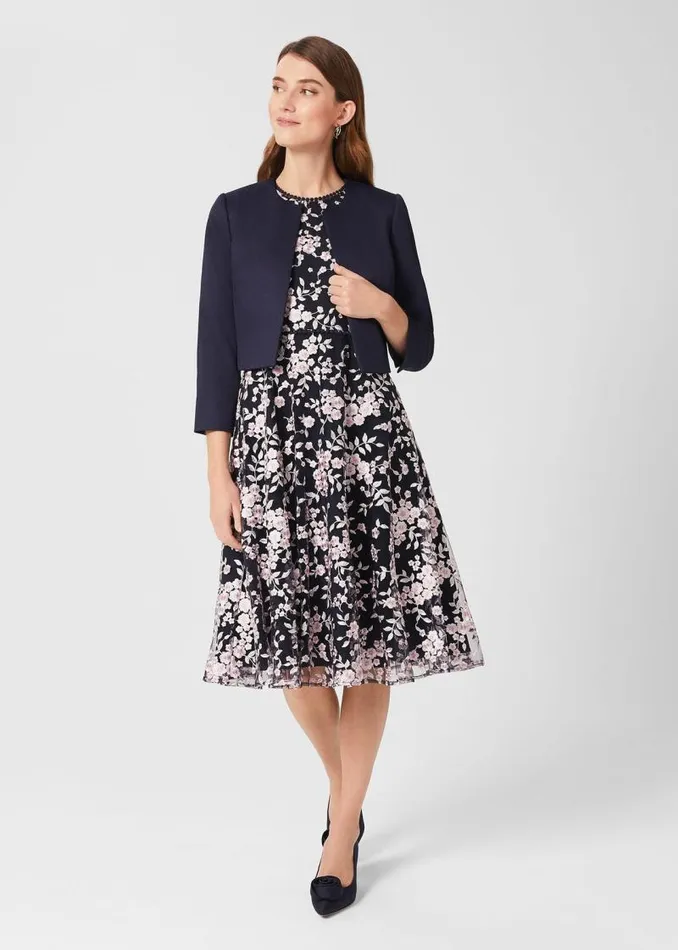 Women HOBBS Coats and Jackets Petite Elize Jacket Midnight Navy