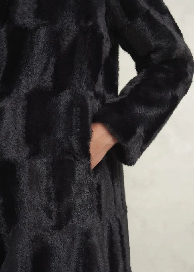 Women HOBBS Coats and Jackets Petite Rosanne Faux Fur Coat Black