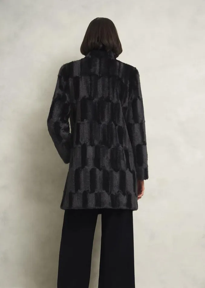 Women HOBBS Coats and Jackets Petite Rosanne Faux Fur Coat Black