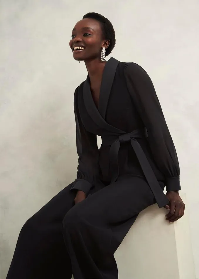 Women HOBBS Dresses and Jumpsuits Maia Sleeved Jumpsuit Hobbs Black