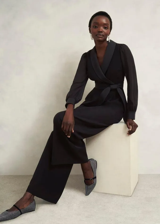 Women HOBBS Dresses and Jumpsuits Maia Sleeved Jumpsuit Hobbs Black