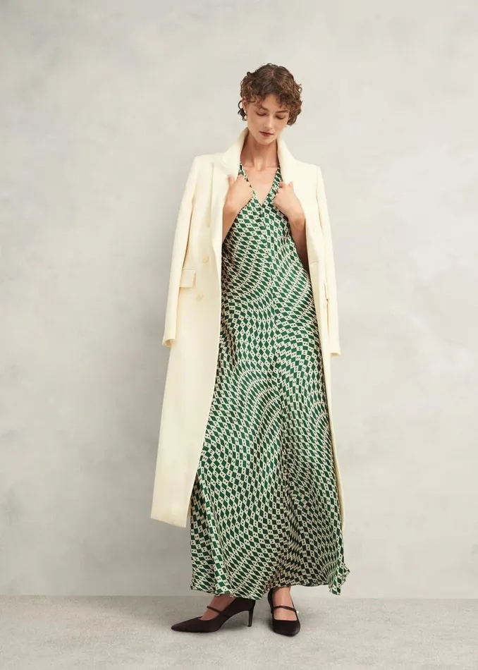 Women HOBBS Dresses and Jumpsuits Parcevall Silk Dress Green Cream