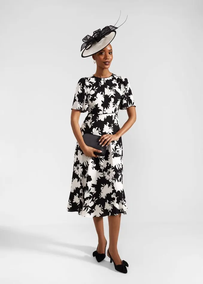 Women HOBBS Dresses and Jumpsuits Petite Alva Dress Ivory Black