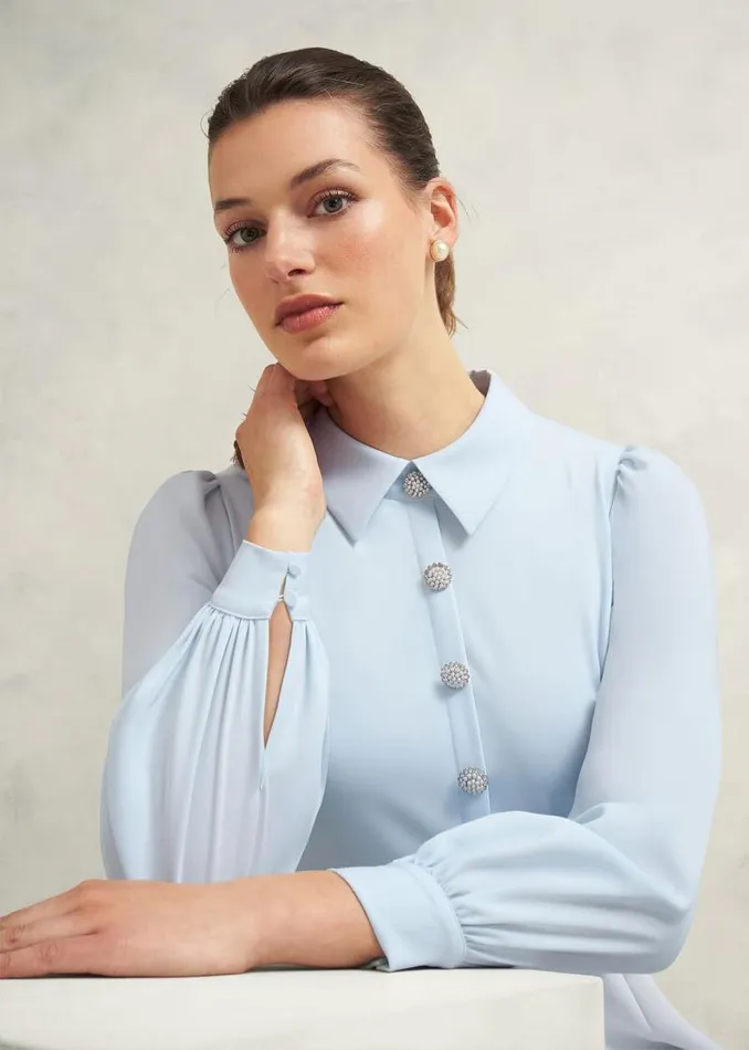 Women HOBBS Dresses and Jumpsuits Petite Ayla Dress Pale Blue