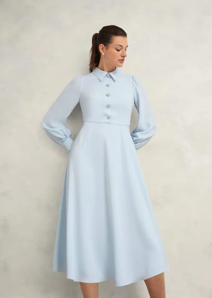 Women HOBBS Dresses and Jumpsuits Petite Ayla Dress Pale Blue