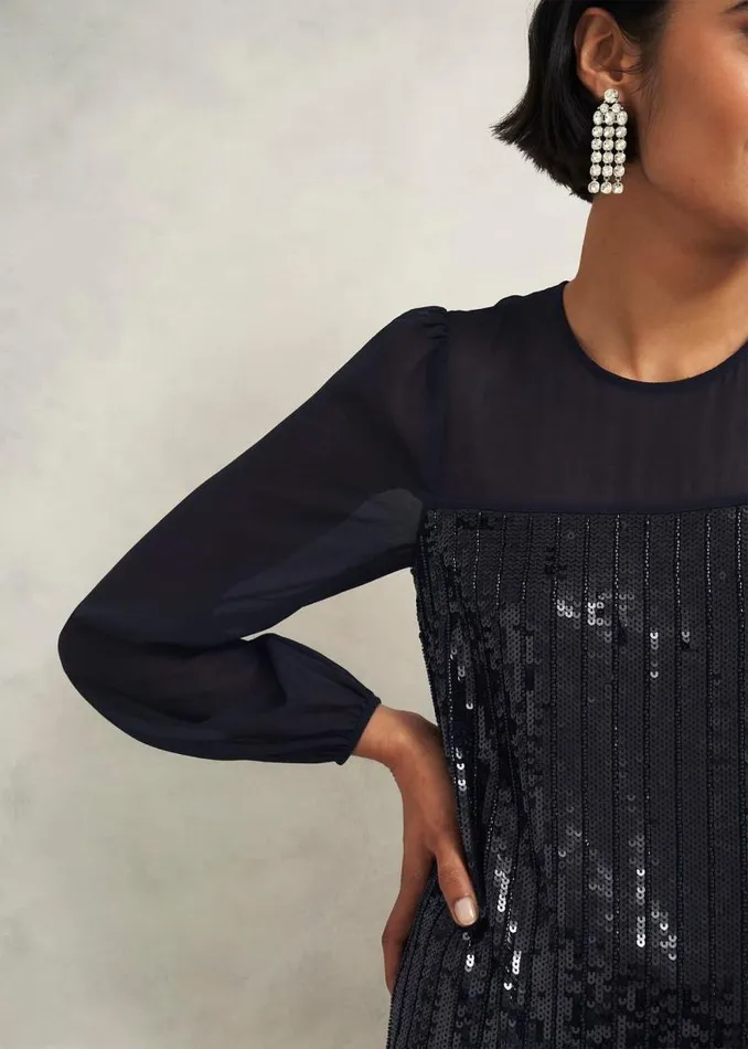 Women HOBBS Dresses and Jumpsuits Zariah Sequin Dress Hobbs Black