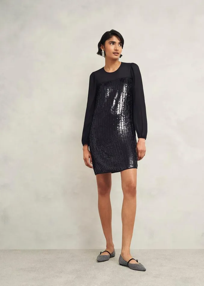 Women HOBBS Dresses and Jumpsuits Zariah Sequin Dress Hobbs Black