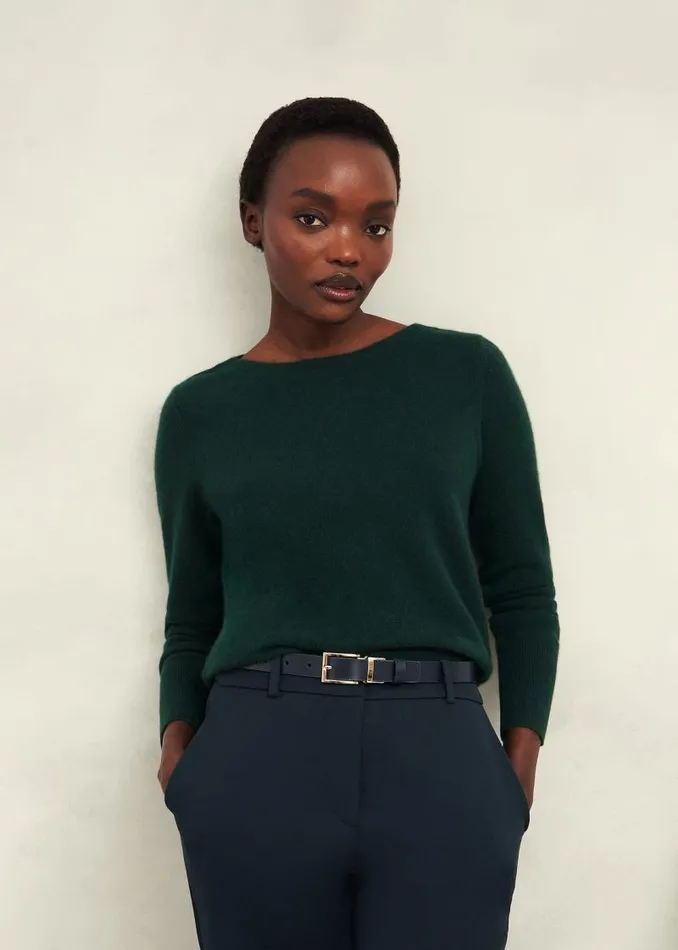 Women HOBBS Jumpers and Cardigans Larina Cashmere Jumper Hawthorn Green