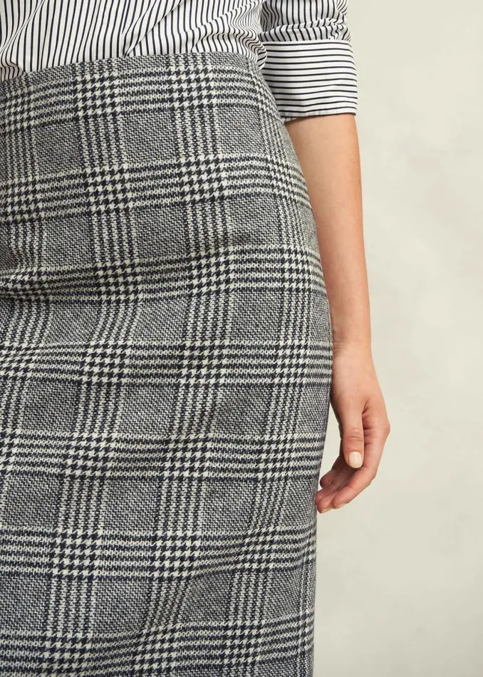 Women HOBBS Skirts Brea Wool Skirt Black White