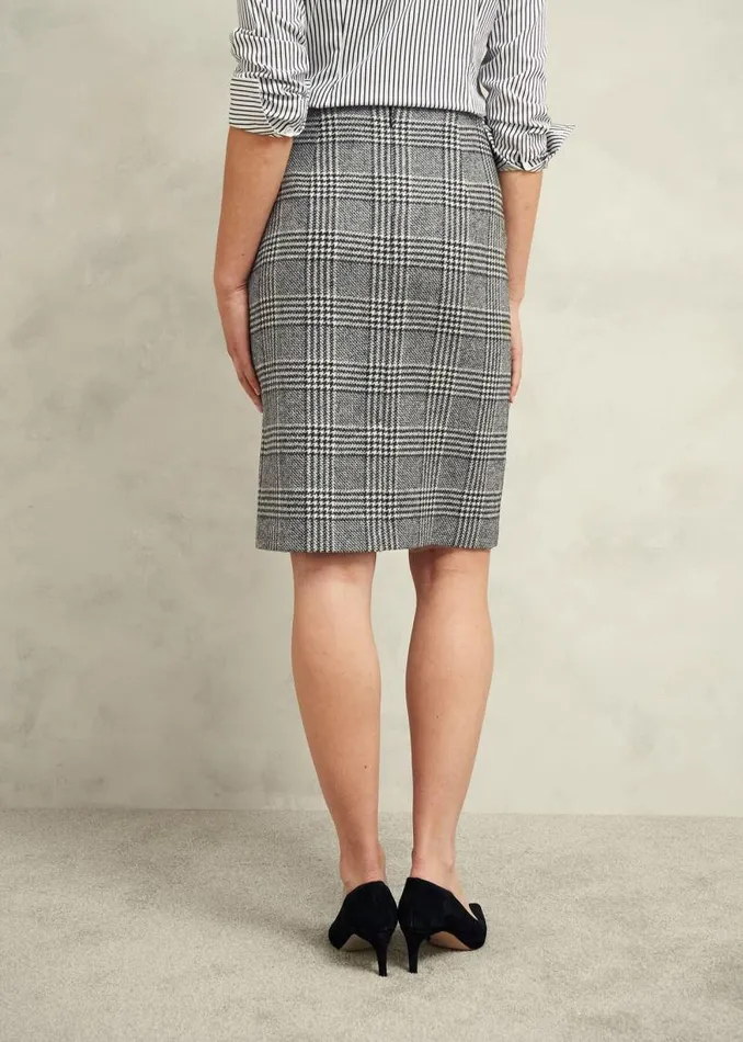 Women HOBBS Skirts Brea Wool Skirt Black White