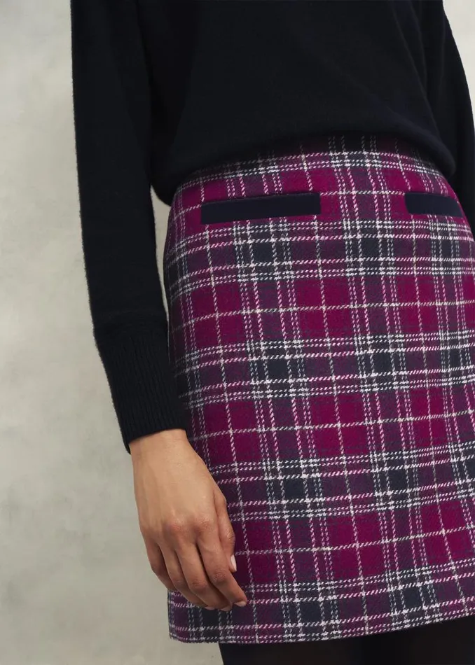 Women HOBBS Skirts Ruthie Wool Skirt Pink Multi