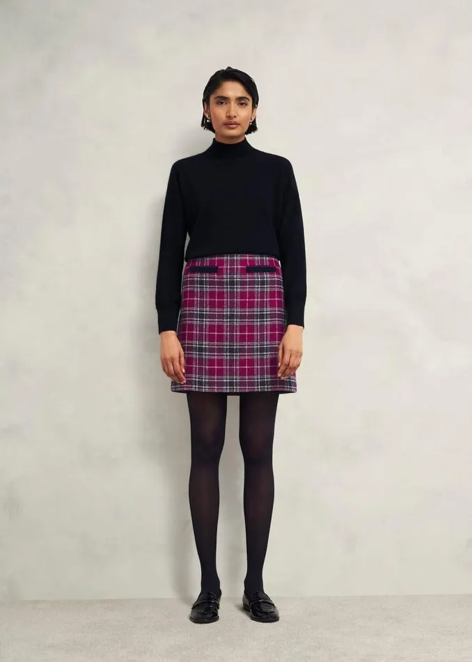 Women HOBBS Skirts Ruthie Wool Skirt Pink Multi