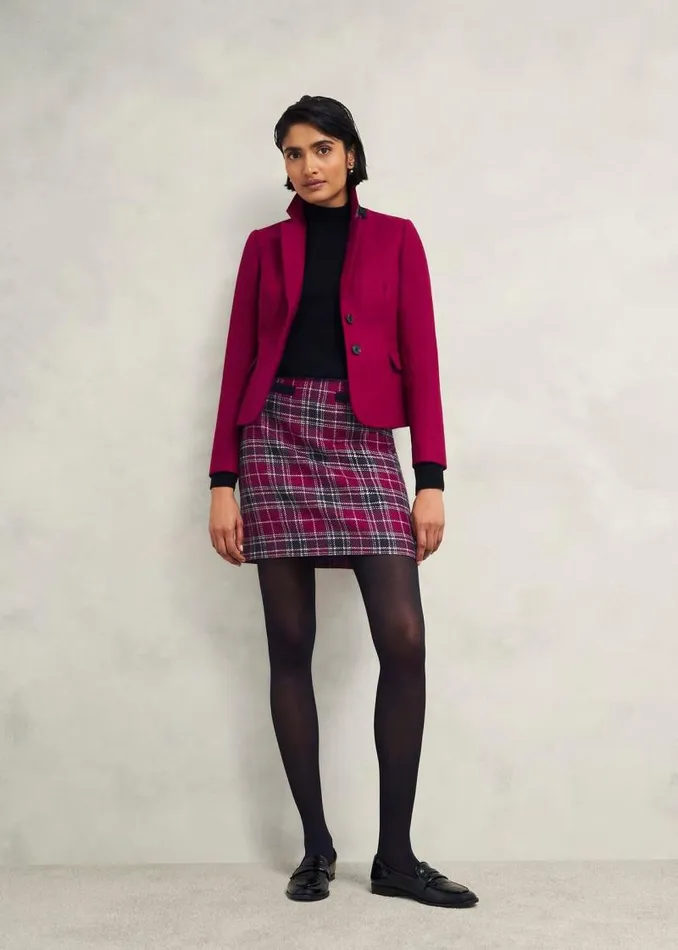 Women HOBBS Skirts Ruthie Wool Skirt Pink Multi