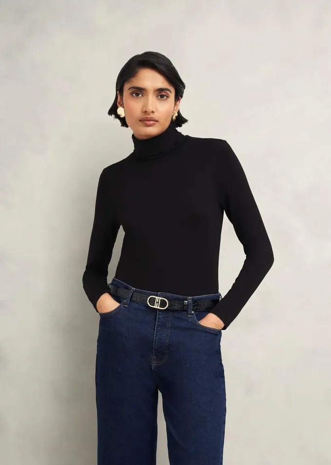 Women HOBBS Tops Mischa Roll Neck Top Hobbs Black