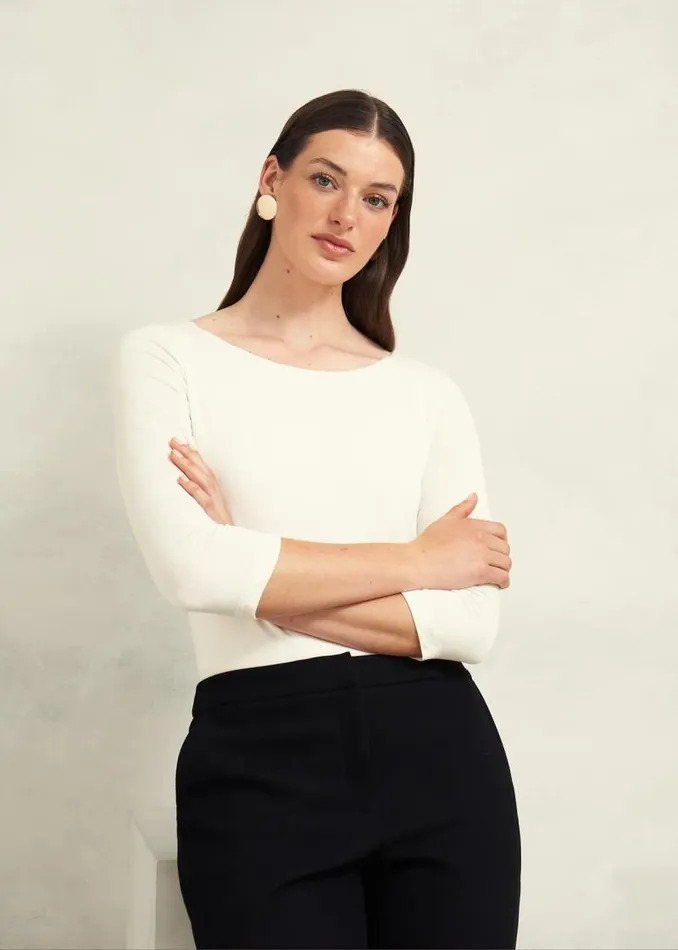 Women HOBBS Tops Sonya Plain Top Hobbs Ivory