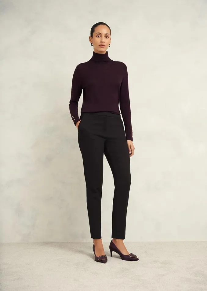 Women HOBBS Trousers Mia Slim Trousers Black