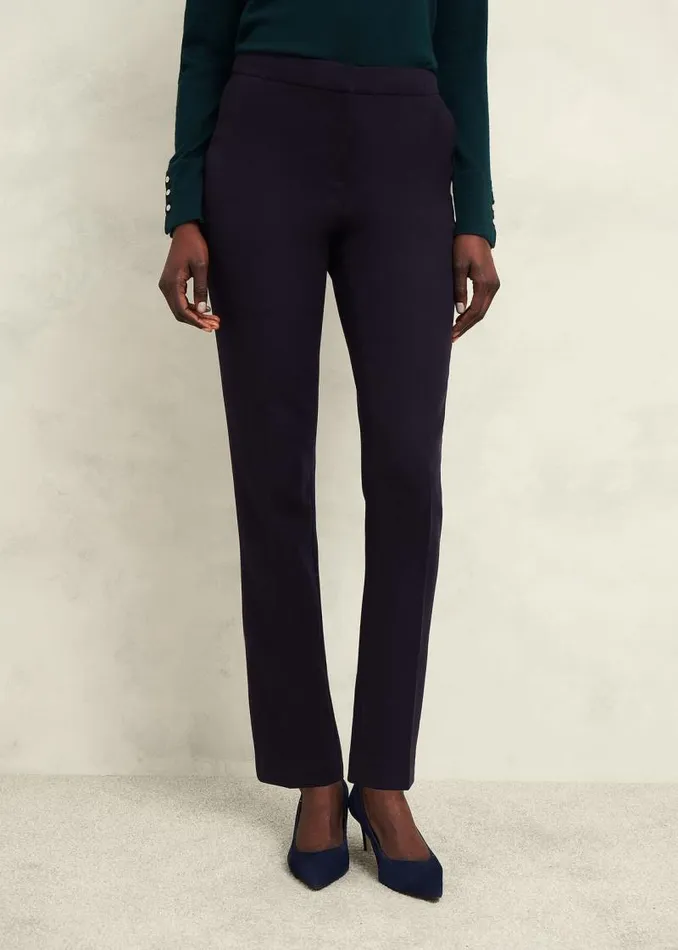Women HOBBS Trousers Petite Aly Slim Trousers Navy