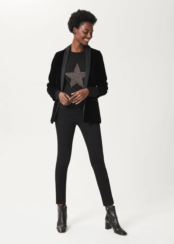 Women HOBBS Trousers Petite Gia Sculpting Jeans Black