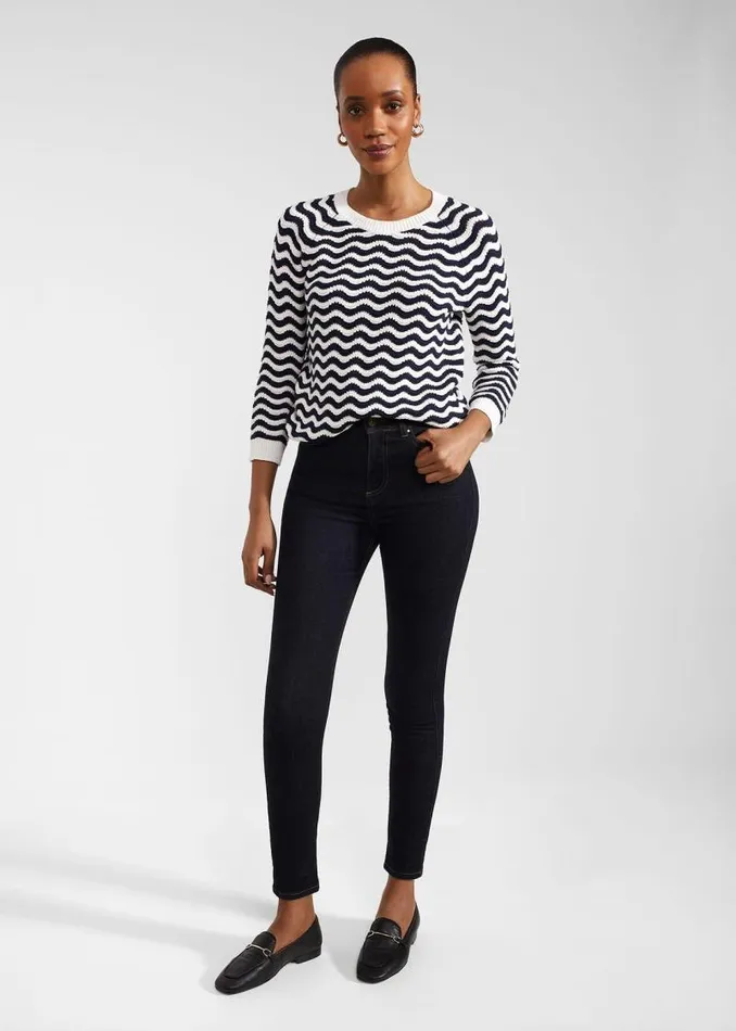 Women HOBBS Trousers Petite Gia Sculpting Jeans Indigo