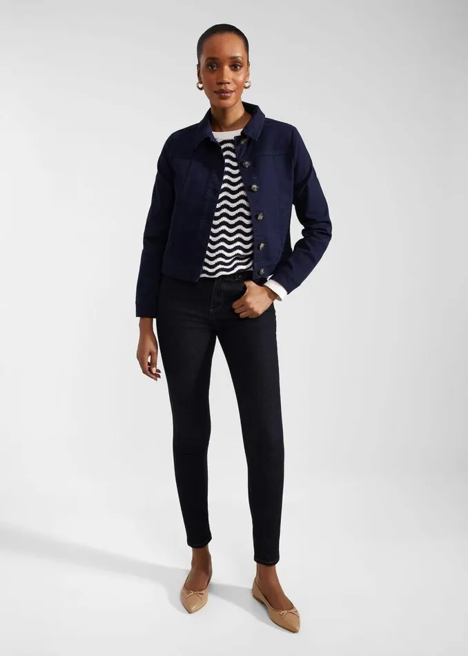Women HOBBS Trousers Petite Gia Sculpting Jeans Indigo