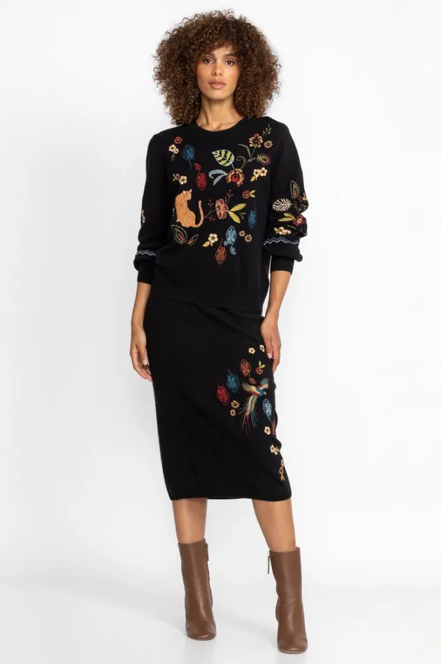 Women Isabella Sweater Skirt Black Johnny Was Bottoms