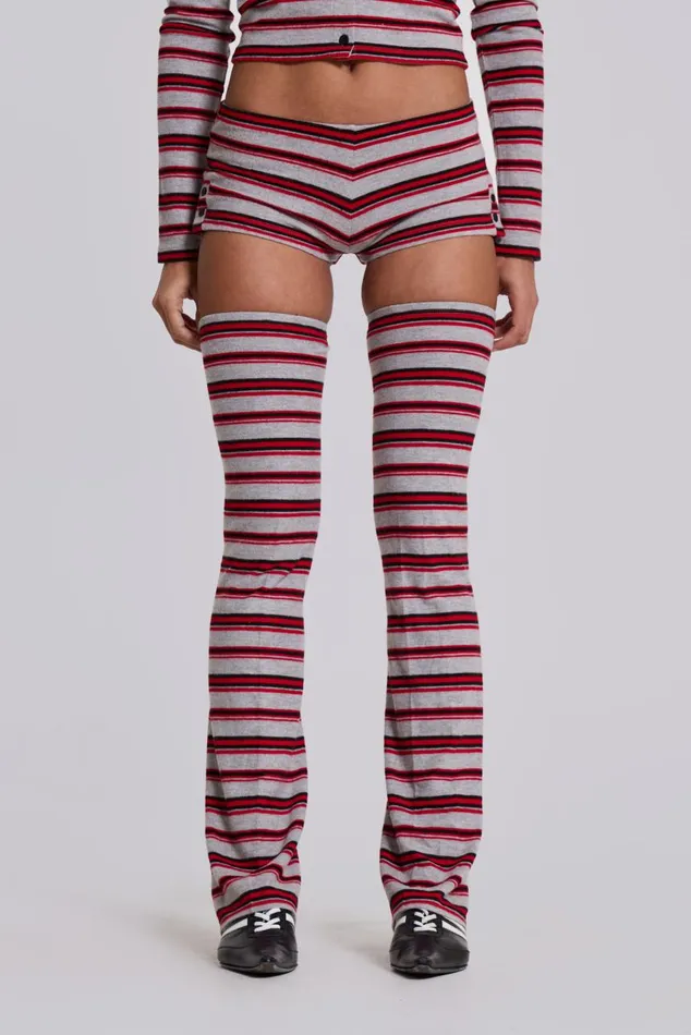 Women Isla Stripe Thigh High Leg Warmers Jaded London CoOrds