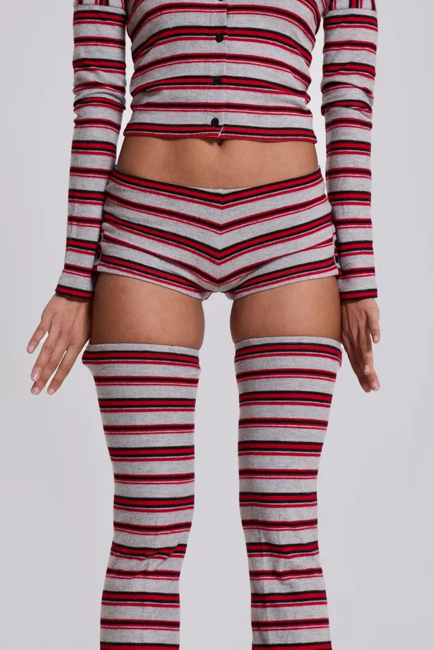 Women Isla Stripe Thigh High Leg Warmers Jaded London CoOrds