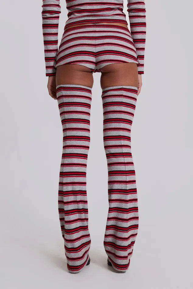 Women Isla Stripe Thigh High Leg Warmers Jaded London CoOrds