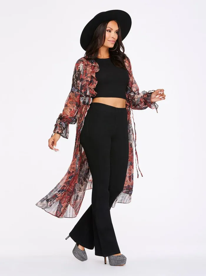 Women Jackets Blazers and Kimonos Jessica Simpson Gaia Duster In Autumn Memories