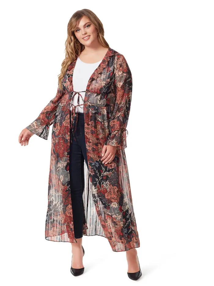 Women Jackets Blazers and Kimonos Jessica Simpson Gaia Duster In Autumn Memories
