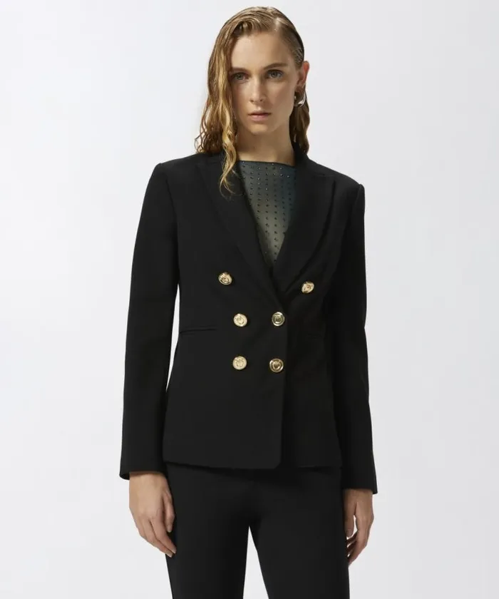 Women Jackets Pinko Blazer With Metal Buttons Limo Black Women Jackets Pinko Blazer With Metal Buttons Limo Black