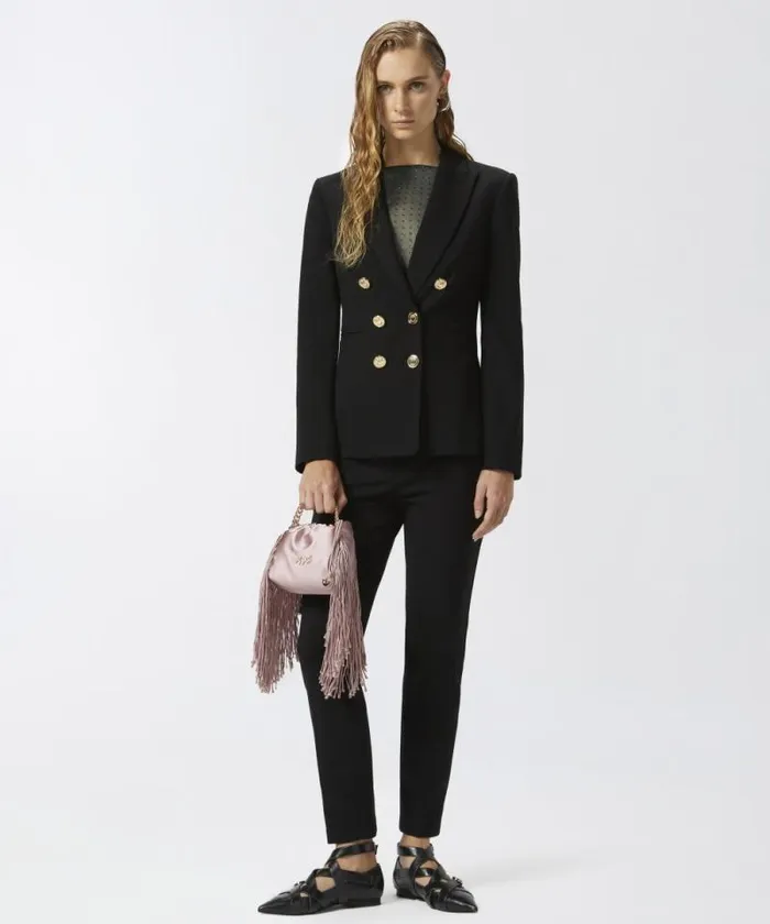 Women Jackets Pinko Blazer With Metal Buttons Limo Black Women Jackets Pinko Blazer With Metal Buttons Limo Black