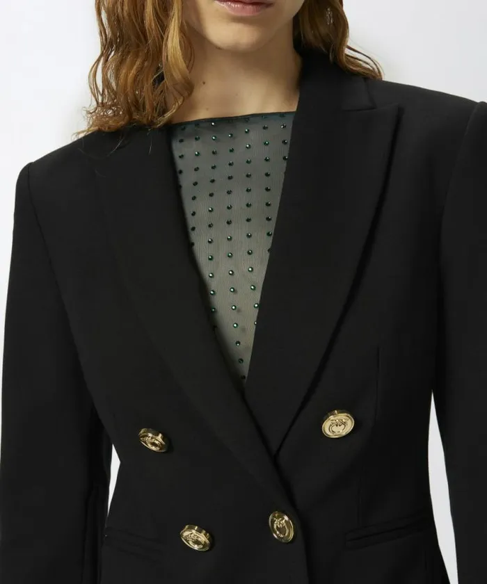 Women Jackets Pinko Blazer With Metal Buttons Limo Black Women Jackets Pinko Blazer With Metal Buttons Limo Black