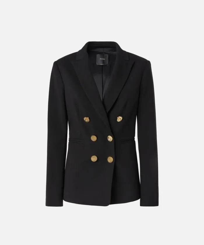 Women Jackets Pinko Blazer With Metal Buttons Limo Black Women Jackets Pinko Blazer With Metal Buttons Limo Black