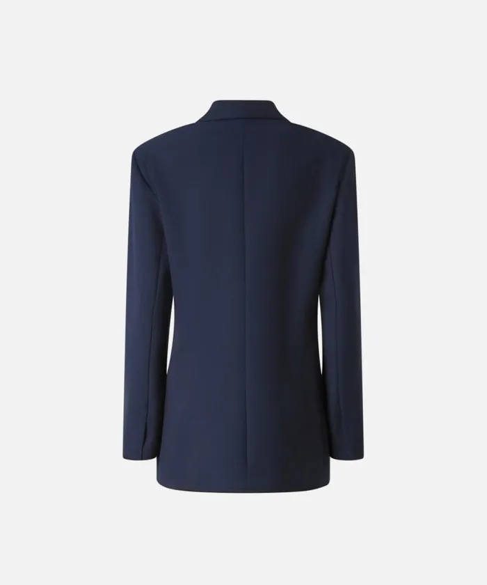 Women Jackets Pinko Tailored Blazer With Crossover Fastening Gloomy Blue Women Jackets Pinko Tailored Blazer With Crossover Fastening Gloomy Blue