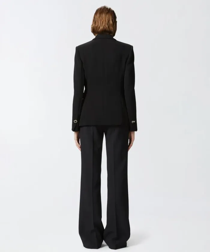 Women Jackets Pinko Technical Cady Blazer With Metal Buttons Limo Black Women Jackets Pinko Technical Cady Blazer With Metal Buttons Limo Black